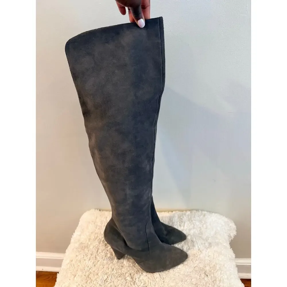 Vince Camuto Tall Over-the-Knee Suede Boots in Gray Size 11